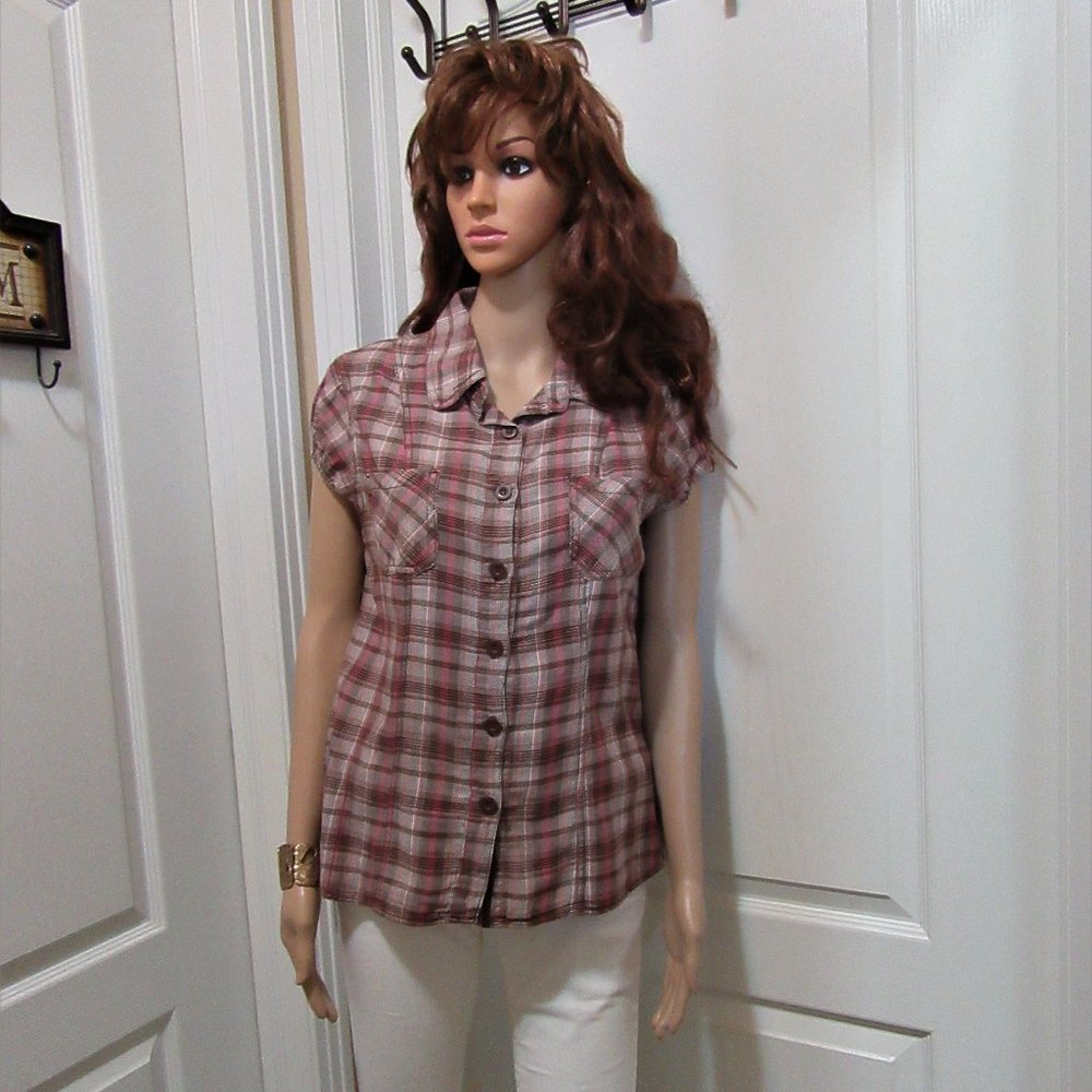 Large Plaid Blouse